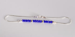 Blue & Silver Beaded Bracelet, 925 Sterling Silver