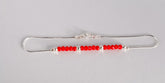 Red & Silver Beaded Bracelet, 925 Sterling Silver