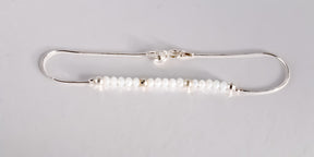 White & Silver Beaded Bracelet, 925 Sterling Silver