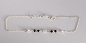 Black & Silver beaded Bracelet, 925 Sterling Silver