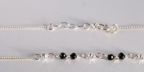 Black & Silver beaded Bracelet, 925 Sterling Silver